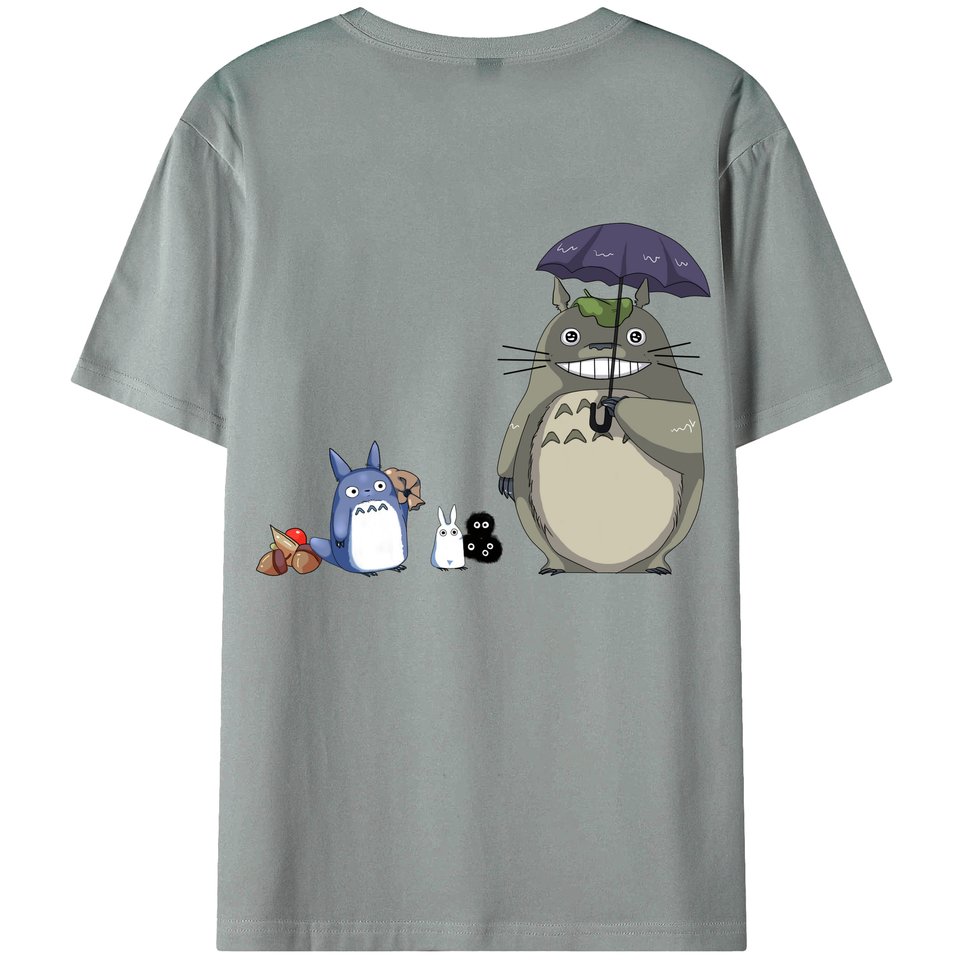 （画像用） となりのトトロ 草壁メイ 草壁サツキ My Neighbor Totoro Satsuki Kusakabe Mei Kusakabe 綿100％ メンズ半袖Tシャツ（バックプリント） 通気性